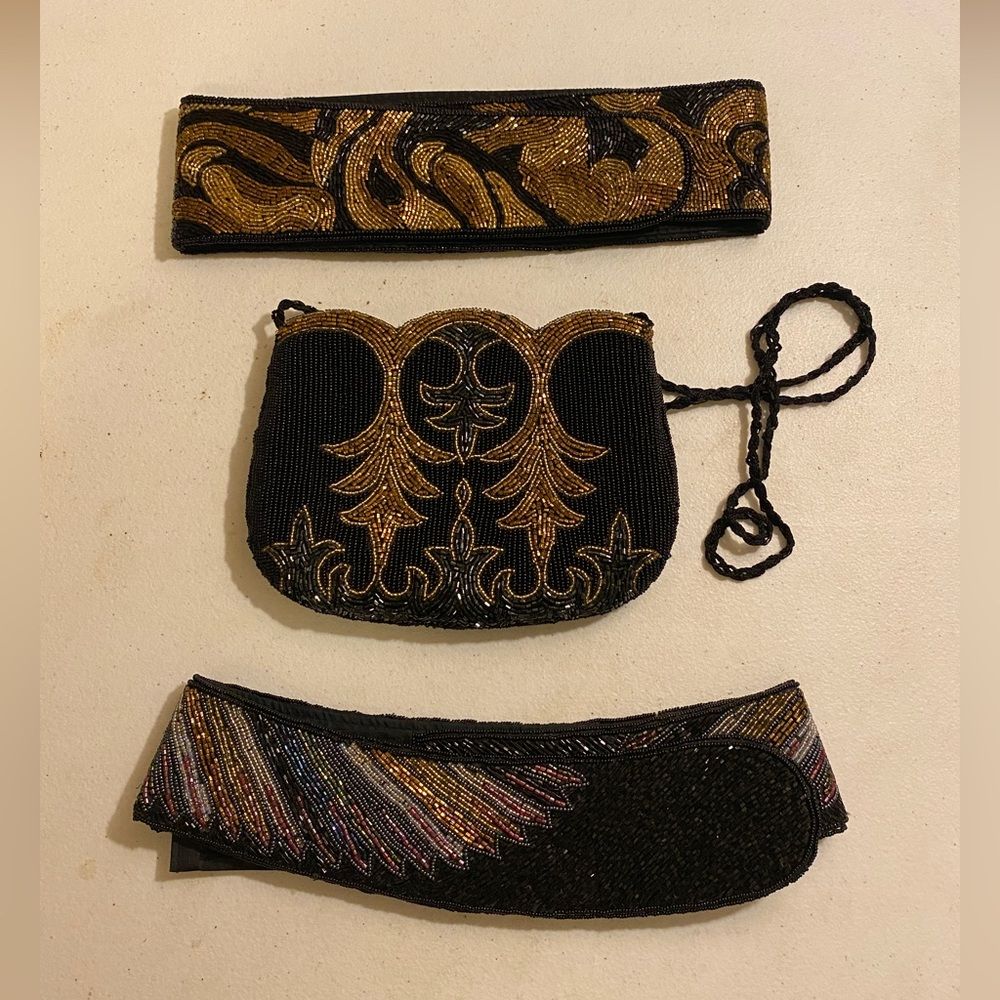 2 Vintage Regale Bead Belts And A Coordinating Purse [Item 612]
